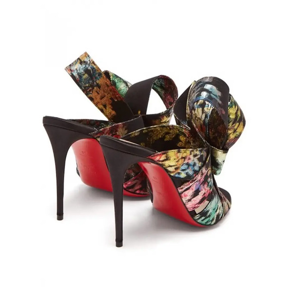 Christian Louboutin Samouraissa 100 Black Backless Sandal Mule Heel Pump 36.5 - Picture 8 of 10